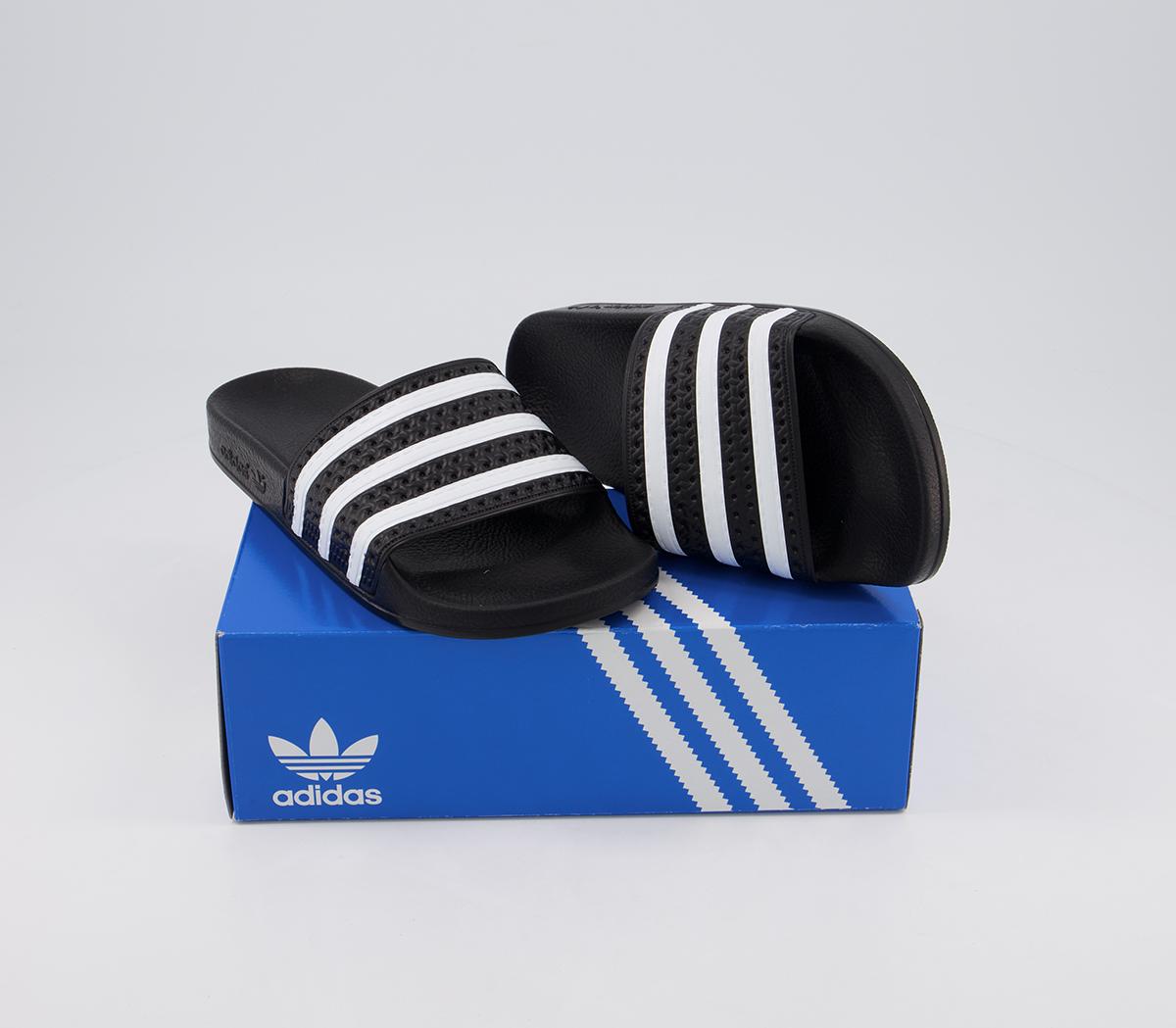 adidas Adilette Sliders Black White - Office Girl