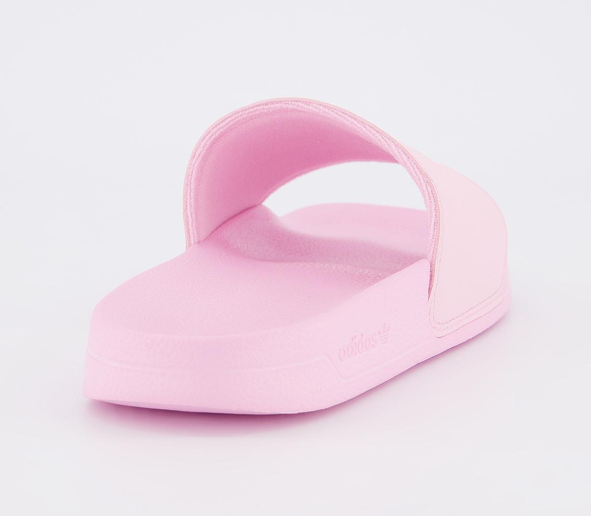 baby pink adidas sliders