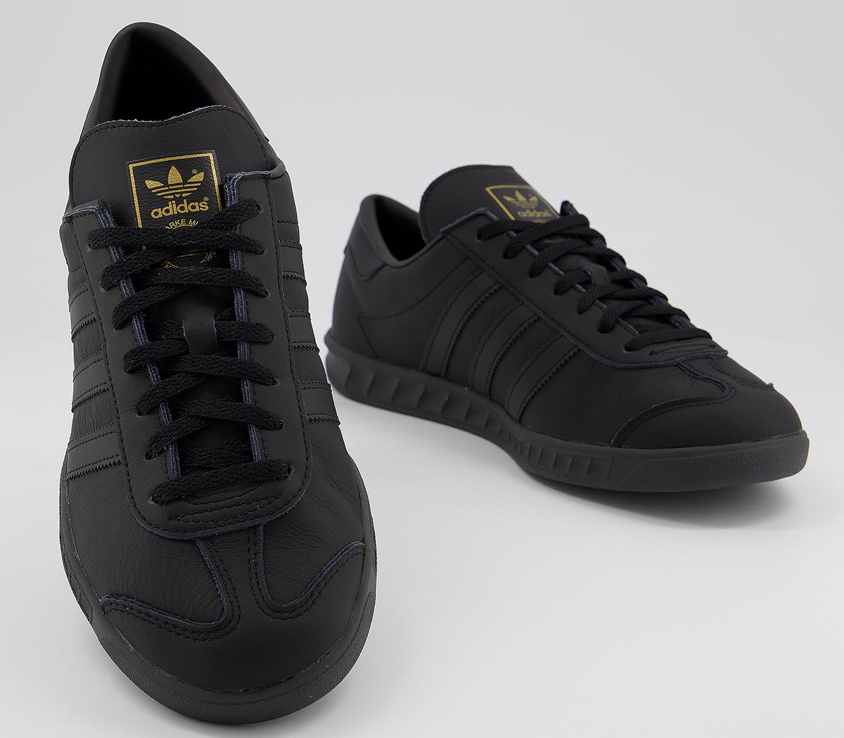 adidas Hamburg Trainers Black Black Gold Metallic - His trainers