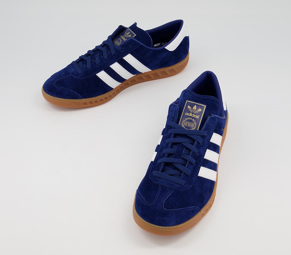 adidas Hamburg Trainers Blue White Gum - His trainers