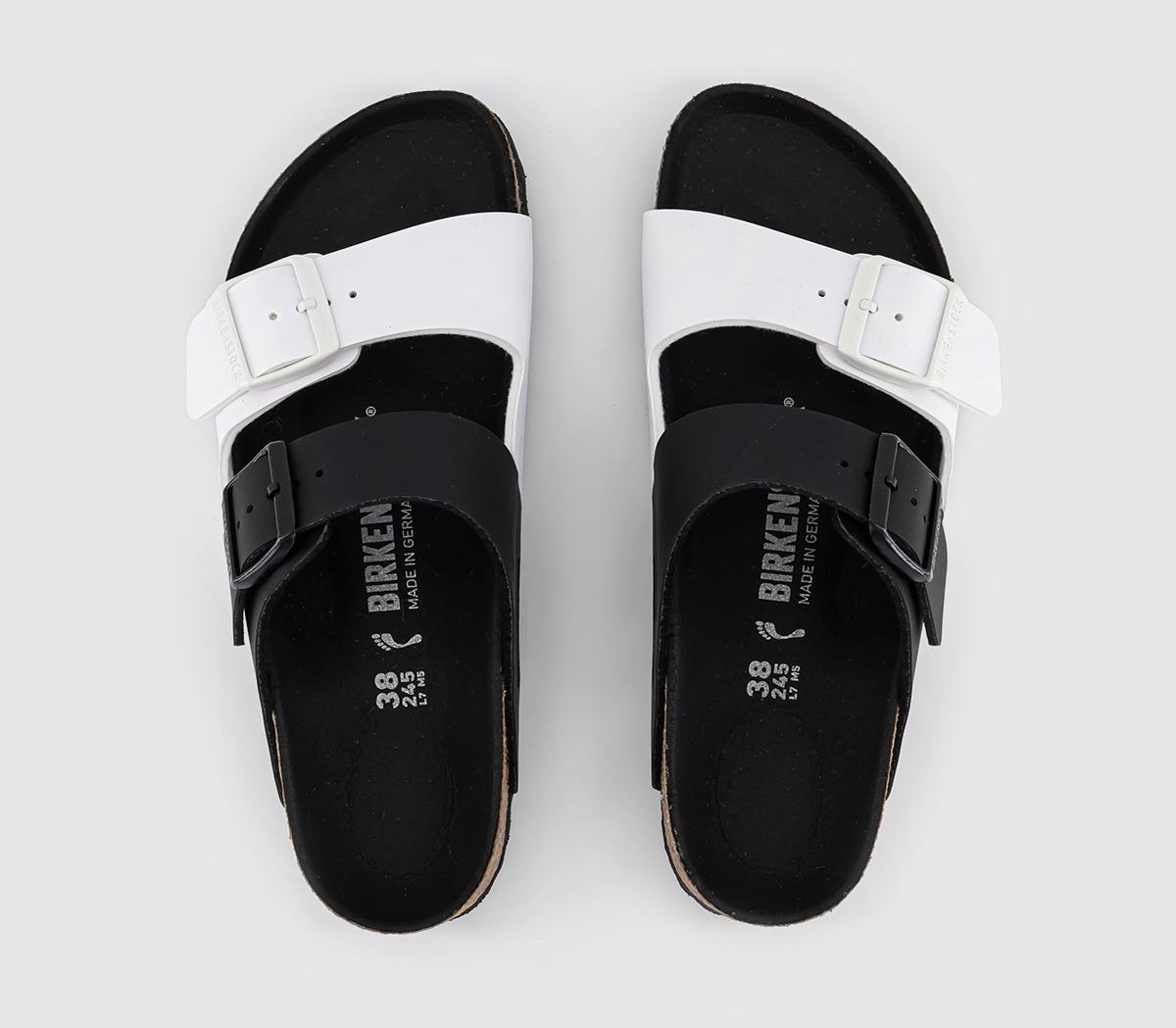 BIRKENSTOCK Arizona Two Strap Sandals Black White Split - Women’s Sandals