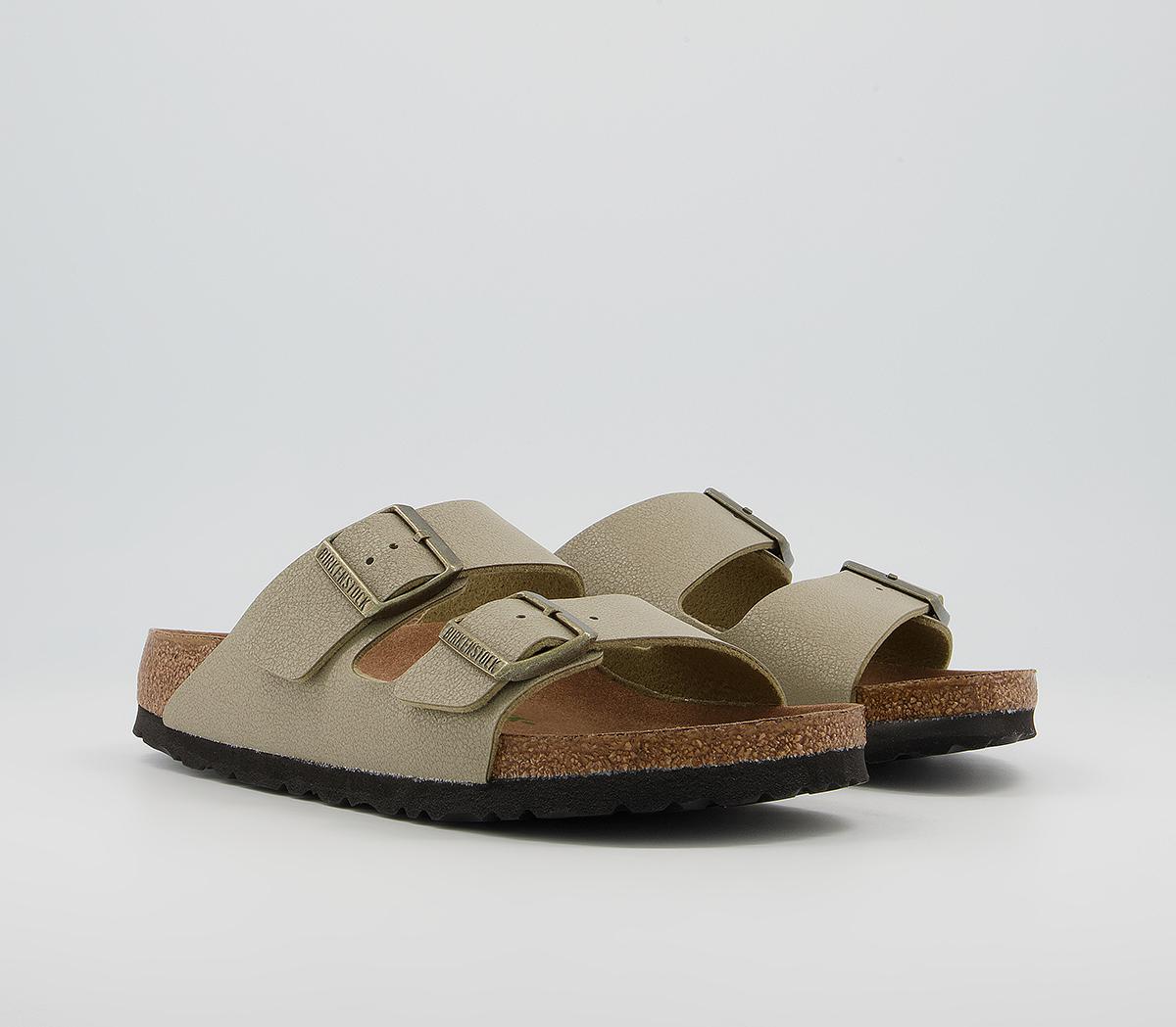 BIRKENSTOCK Arizona Two Strap Sandals Earthy Vegan Faded Khaki - Women ...