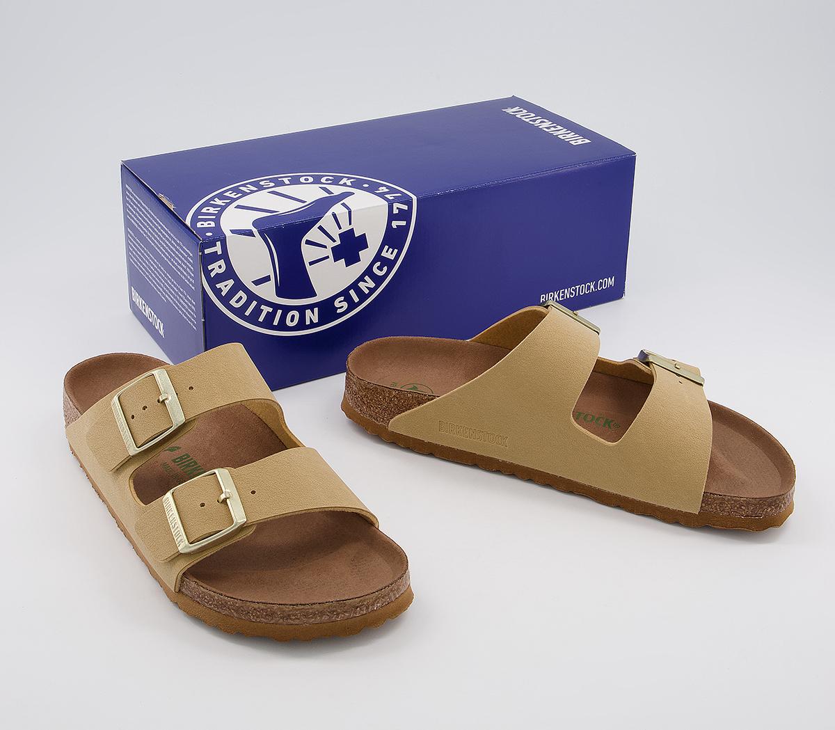 BIRKENSTOCK Arizona Two Strap Sandals Earthy Vegan Latte ...