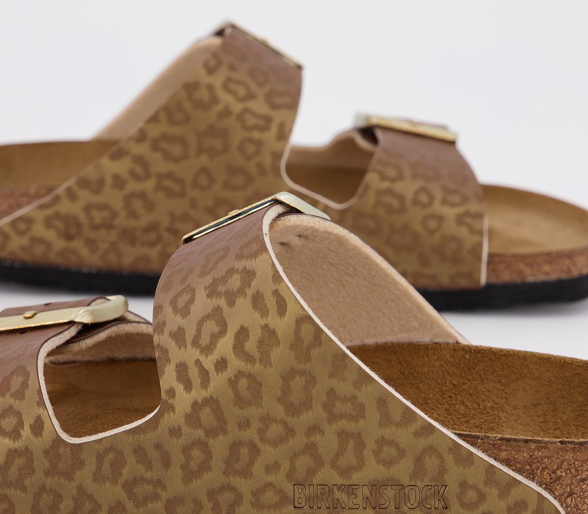 birkenstock arizona gold leopard