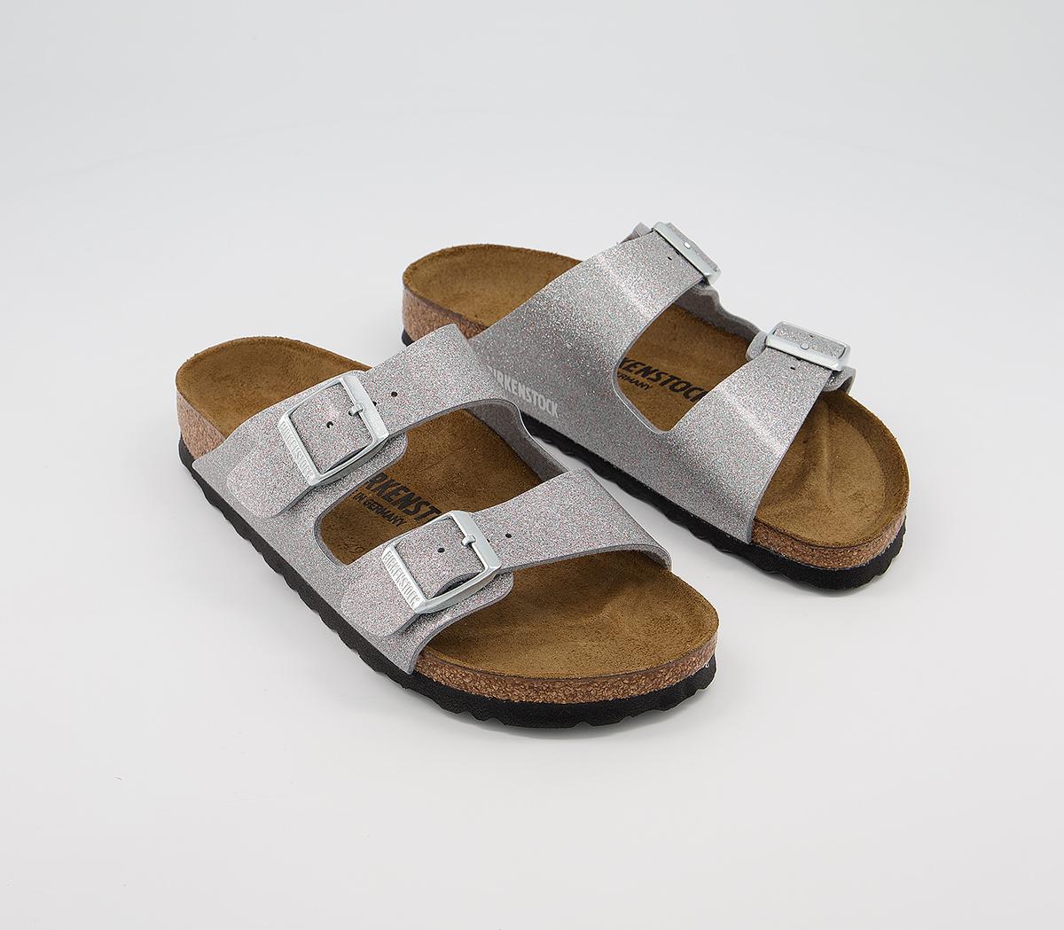 BIRKENSTOCK Arizona Two Strap Sandals Silver Sparkle - Women’s Sandals