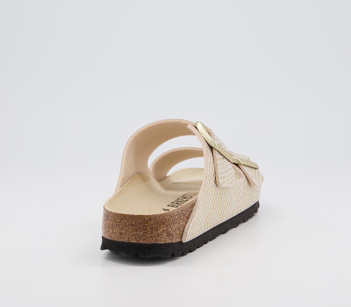 natural arizona shiny python sandals