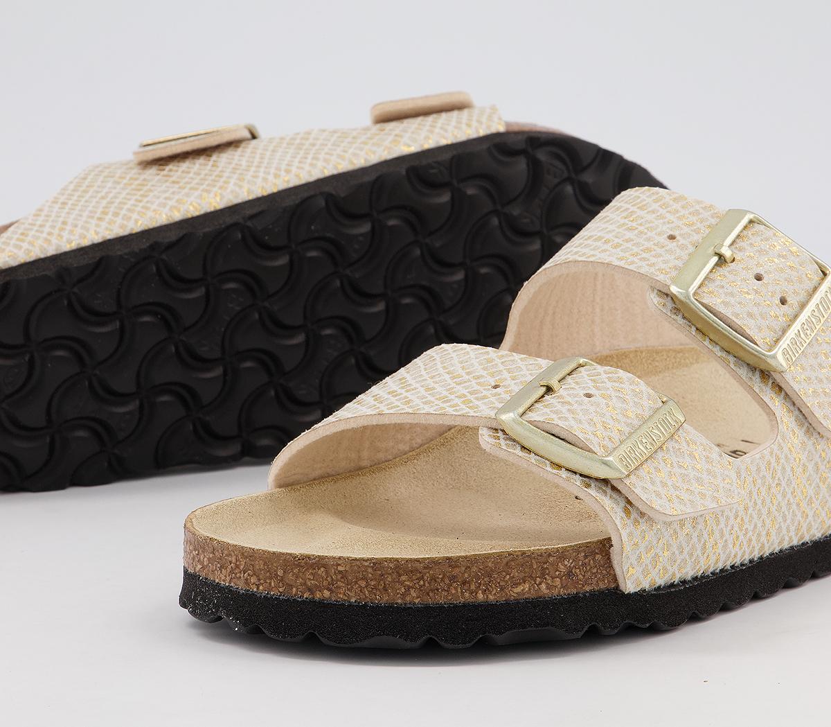 natural arizona shiny python sandals