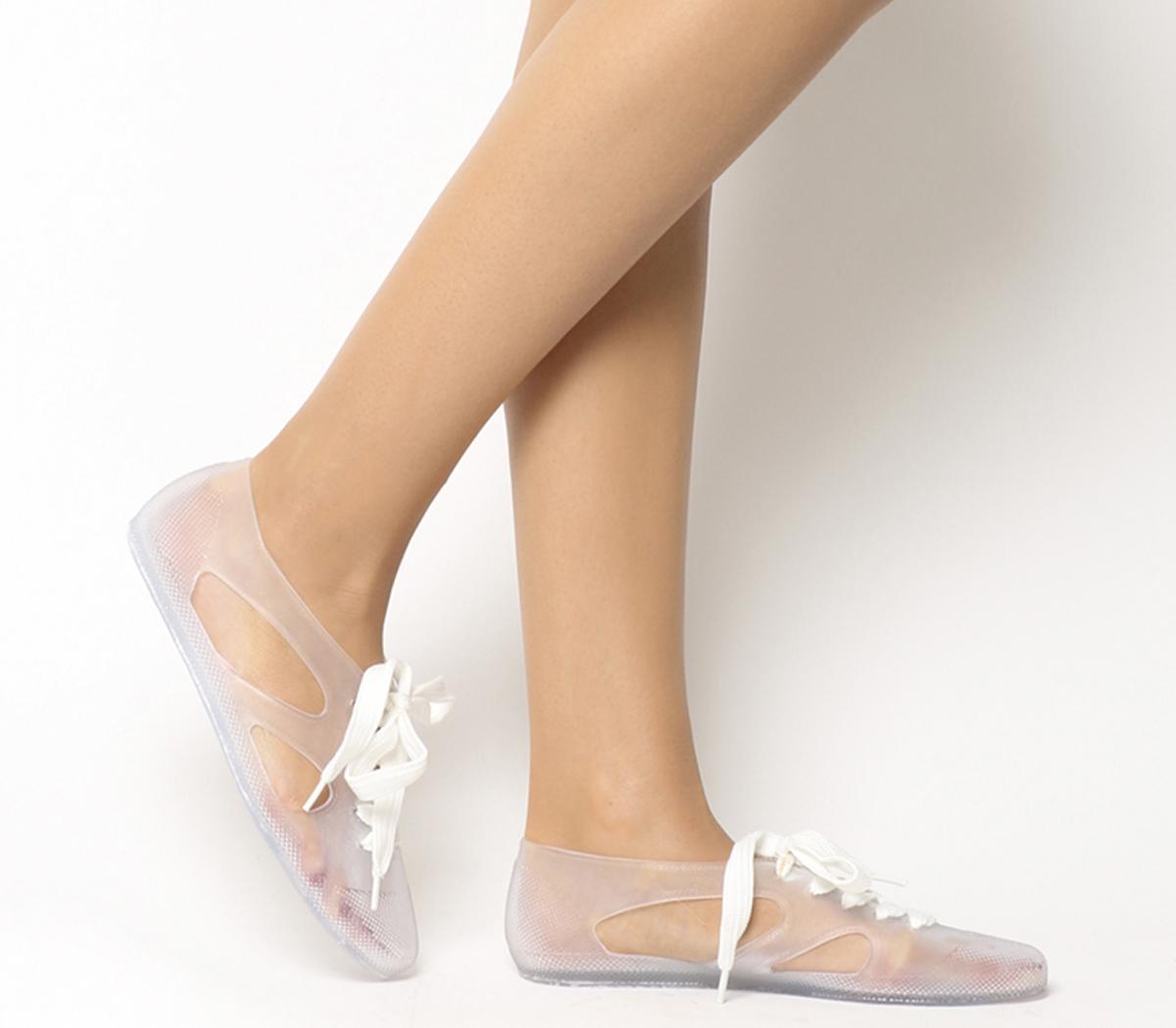 clear flat shoes