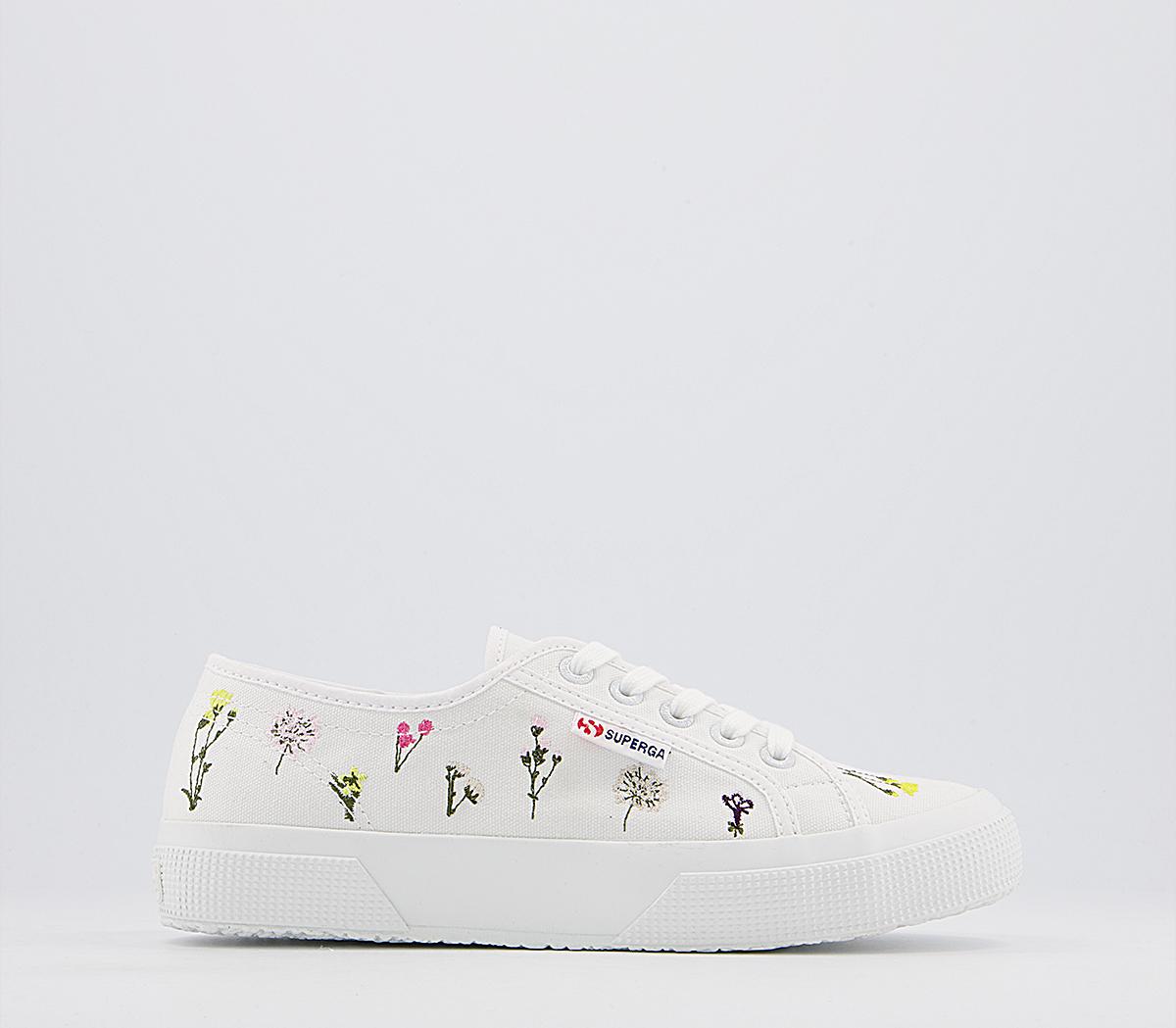 Superga 2750 Trainers Flower Bloom Embroidery White Flowers - Hers trainers