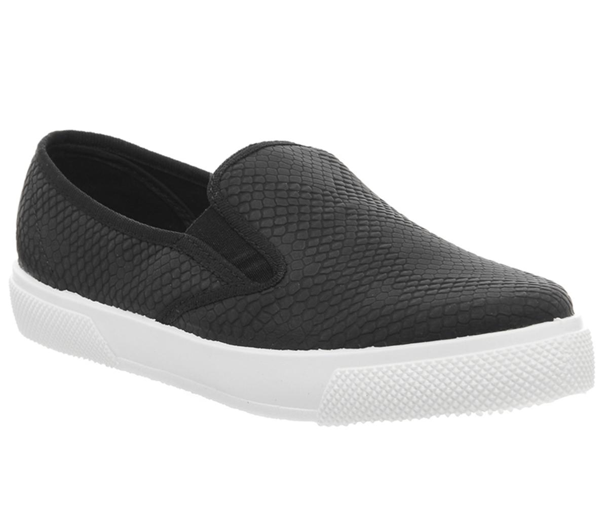 Office Kicker Slip On Shoes Black Snake - Flats