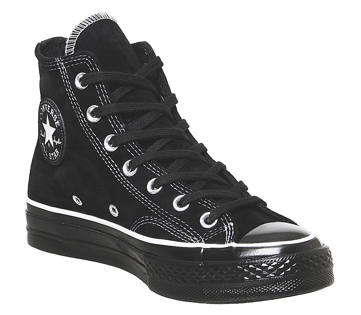 black and white converse trainers