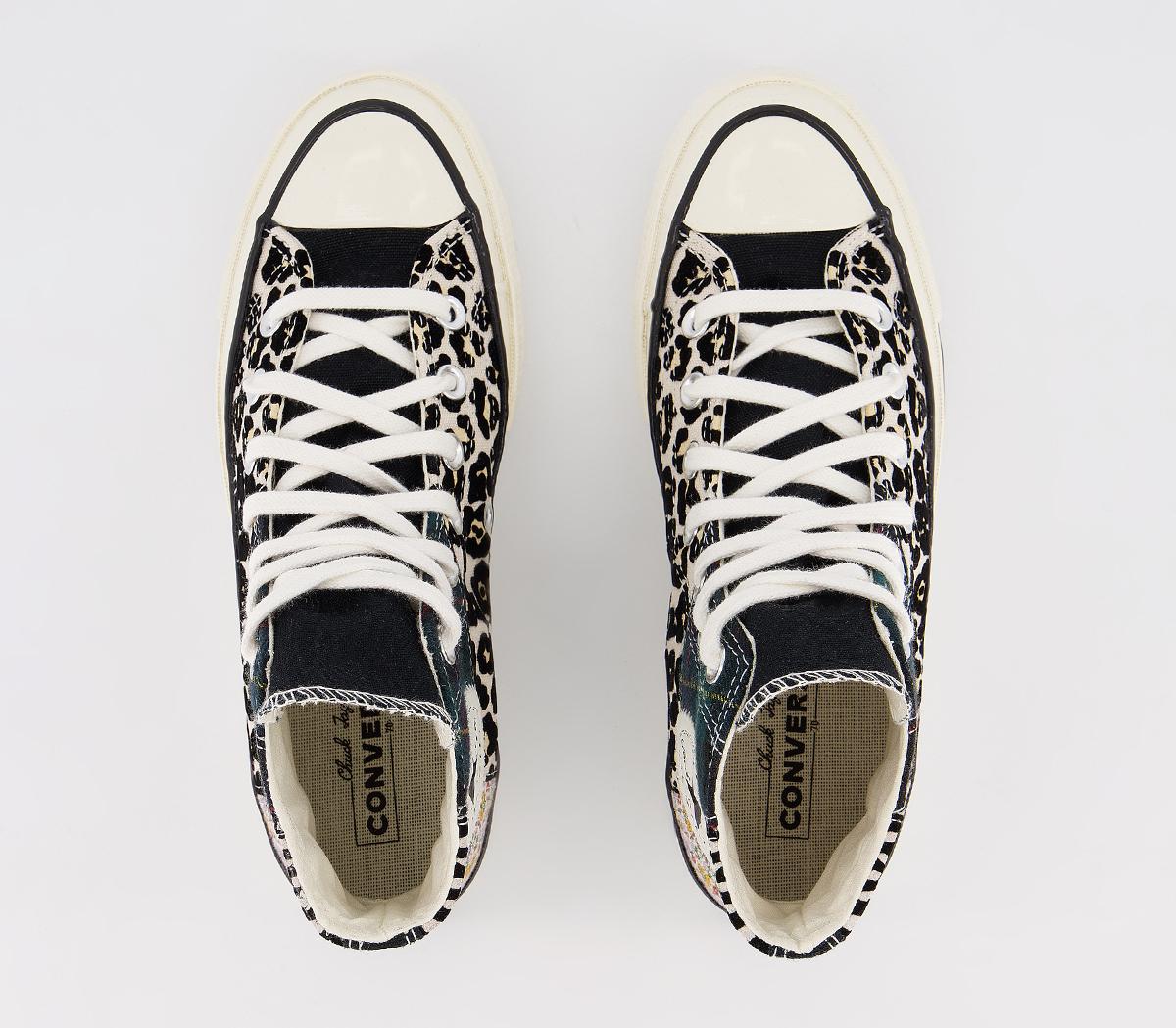converse all star hi trainers leopard edged egret leather