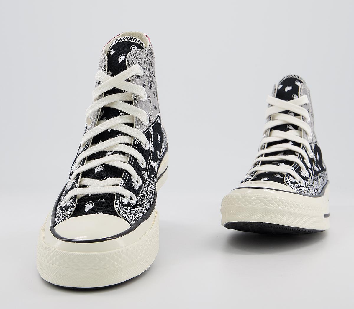 all star hi 70s trainers black natural ivory grey paisley