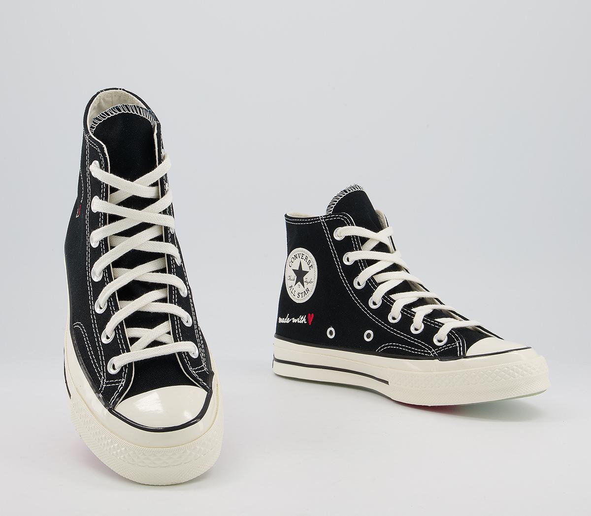 all star hi 70s trainers black egret love