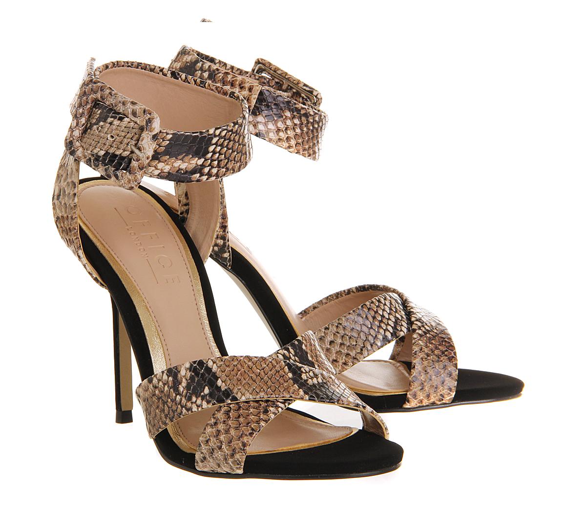 Office Solo  Single Sole Sandal  Snake Leather High  Heels 