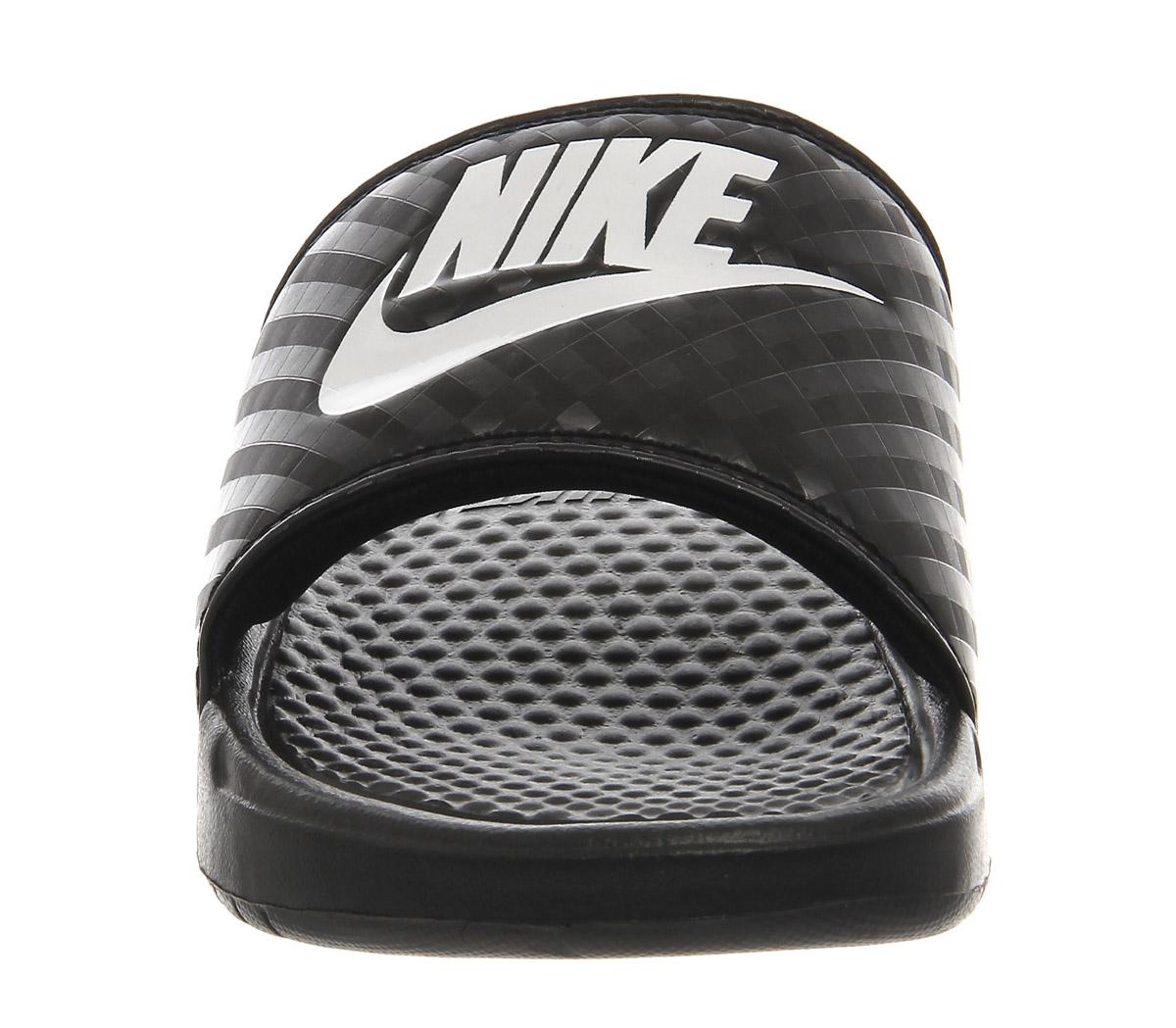 nike benassi black white