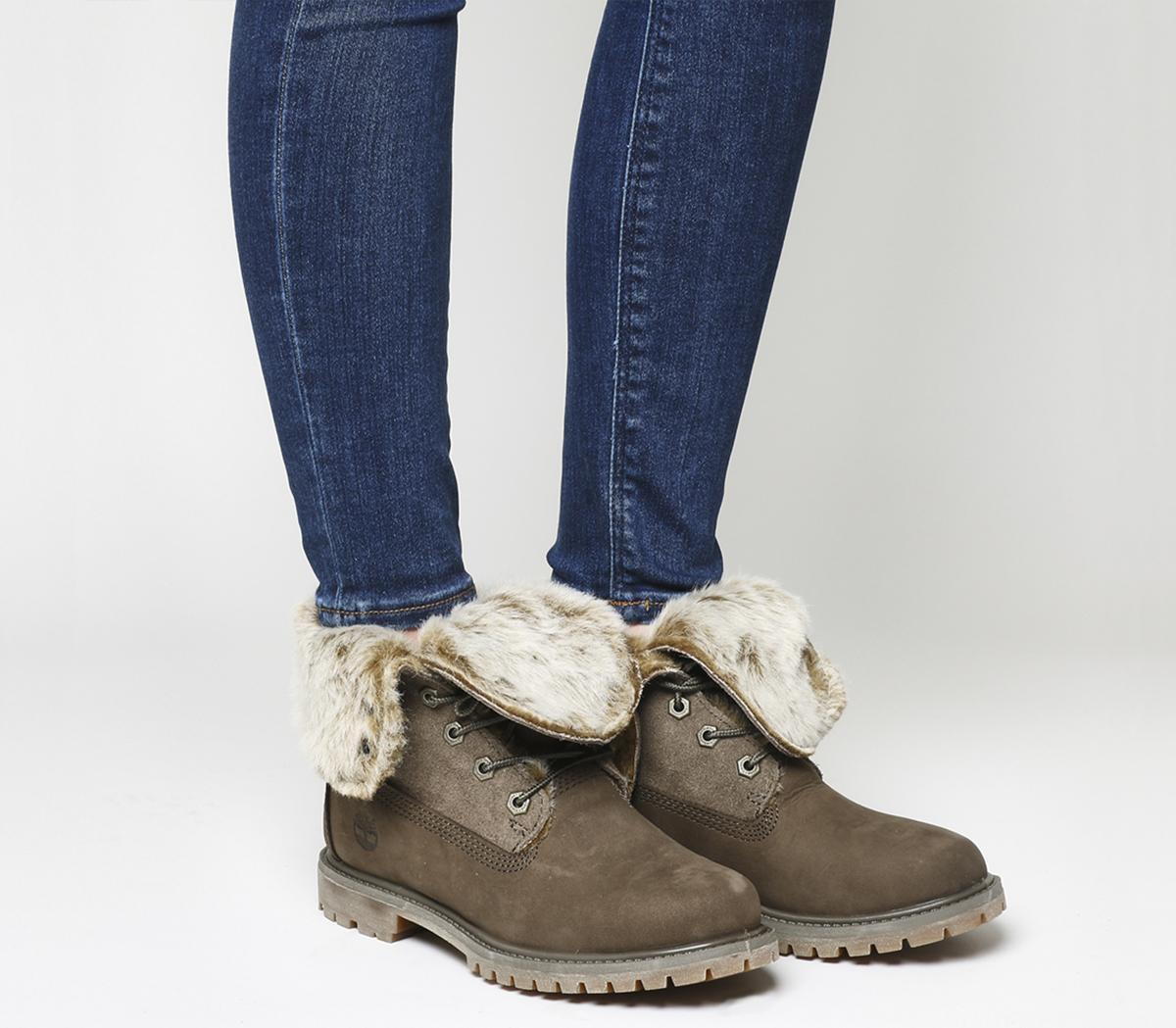 fold down boots with fur