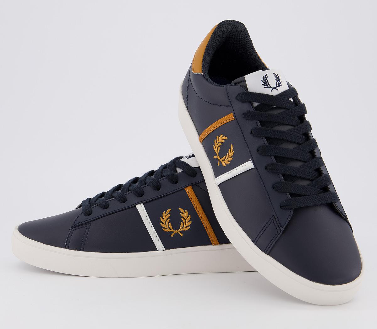 Fred Perry Spencer Trainers Navy Gold White - His trainers