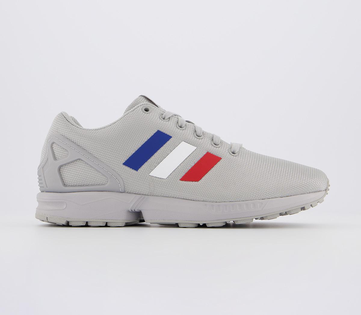 white adidas flux trainers