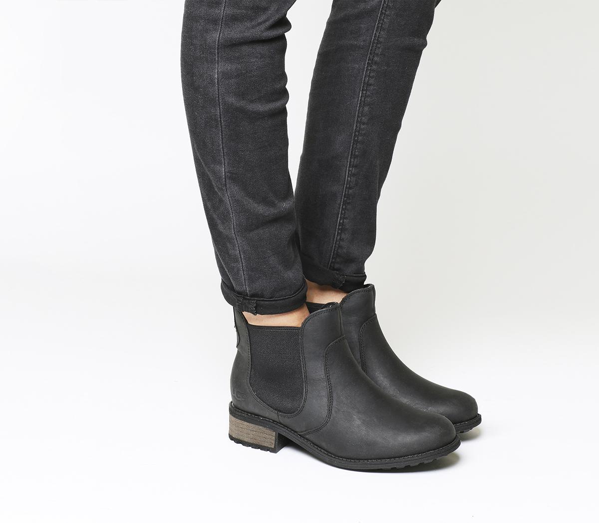 UGG Bonham Chelsea Boots Black Leather 