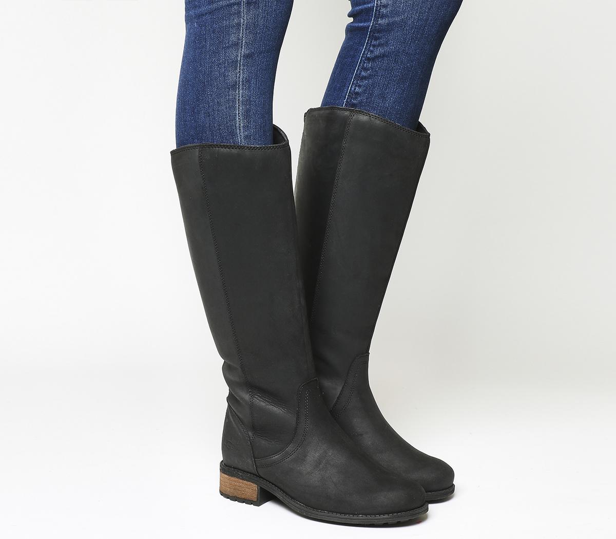 UGG Seldon Boots Black Leather - Knee 