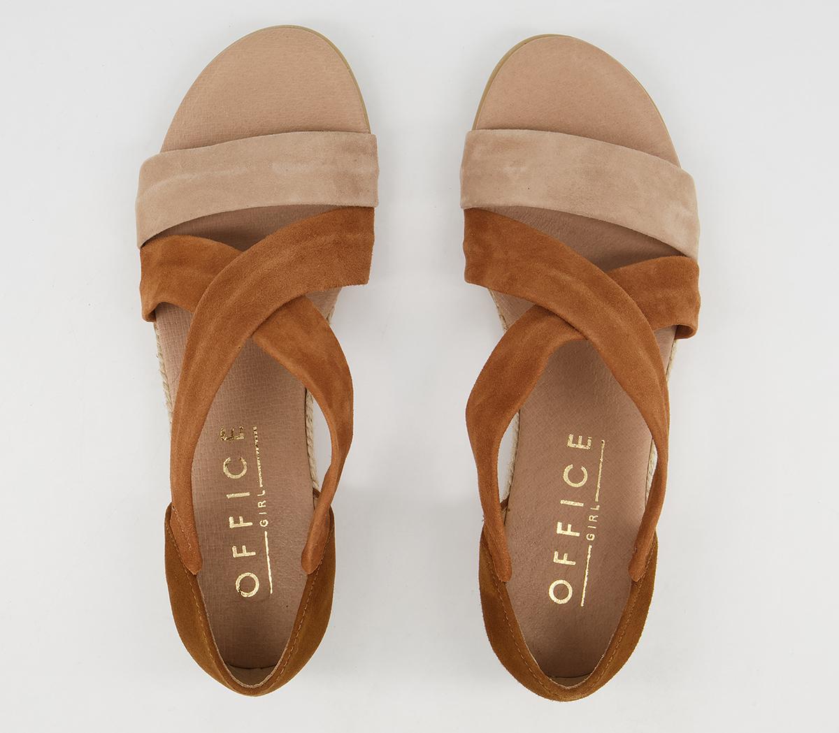 tan cross strap sandals