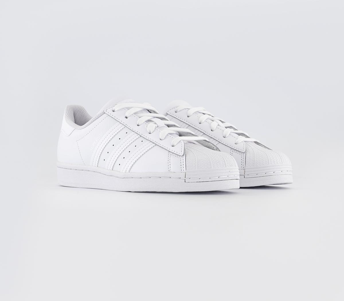 superstar gs trainers white metallic