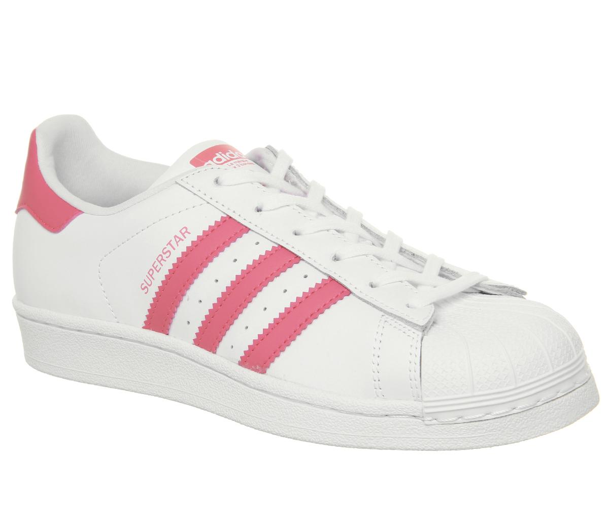 adidas superstar pink and white