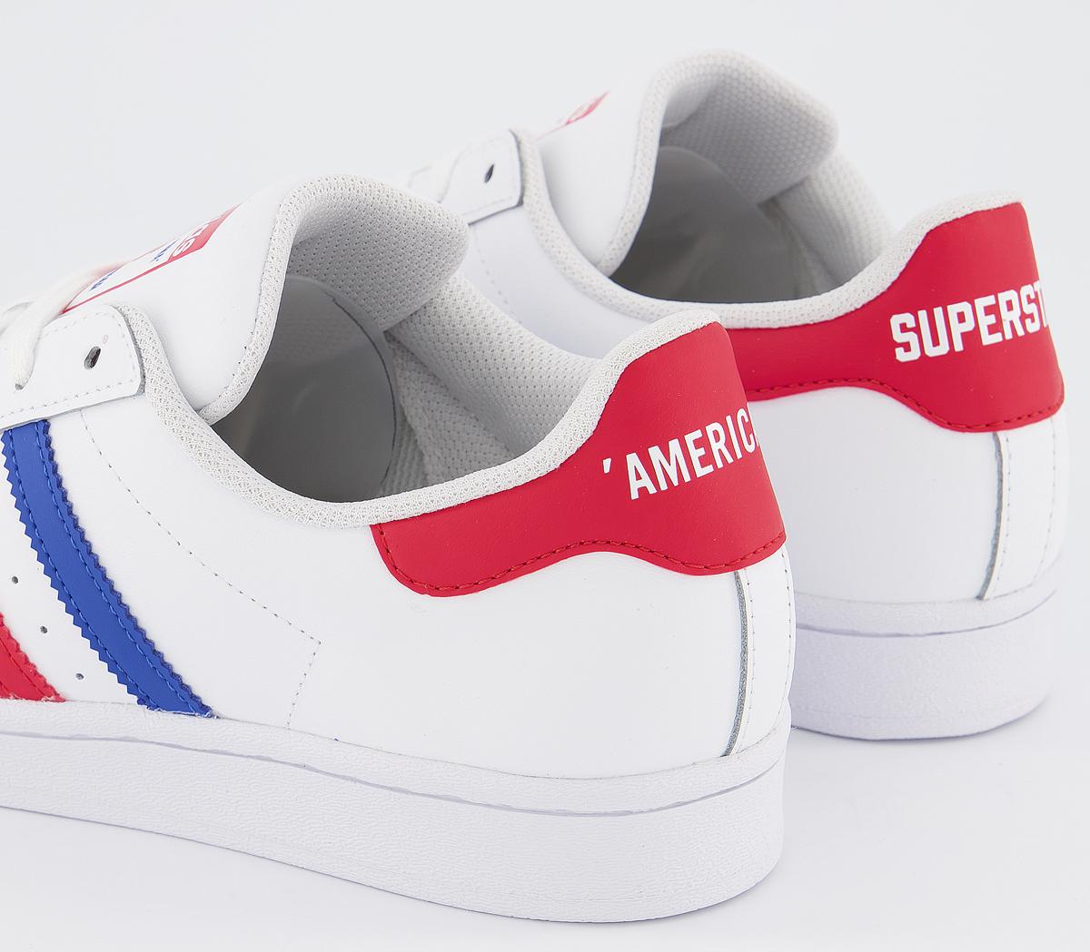 adidas superstar red white and blue