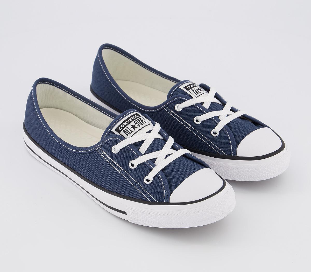 Converse Ctas Ballet Lace Trainers Navy White Black - Hers trainers