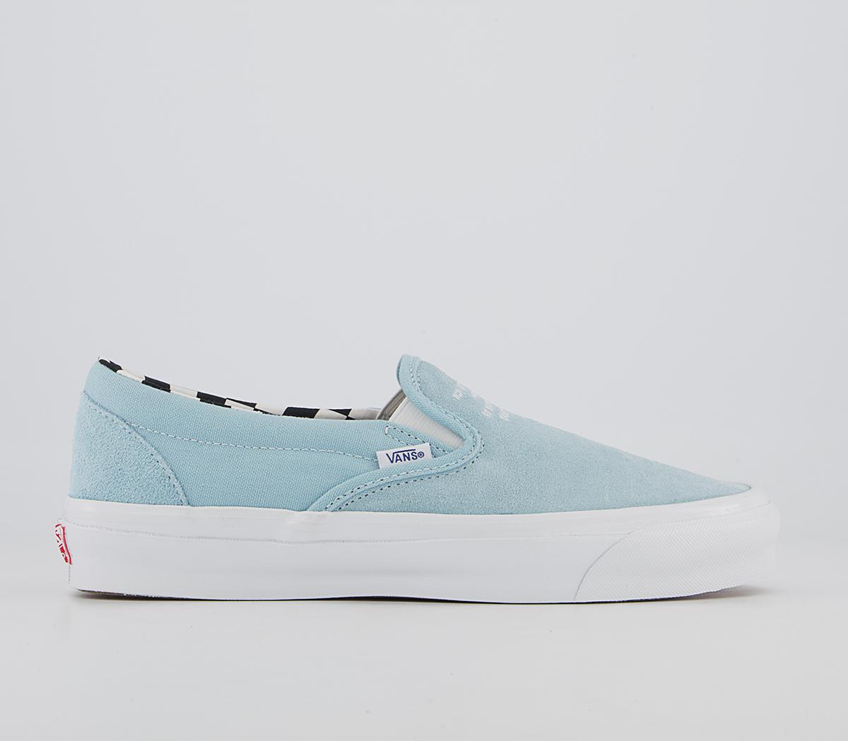 sky blue vans slip ons