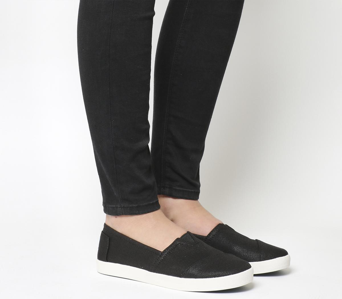 Toms Avalon Sneaker Black Coated Canvas 