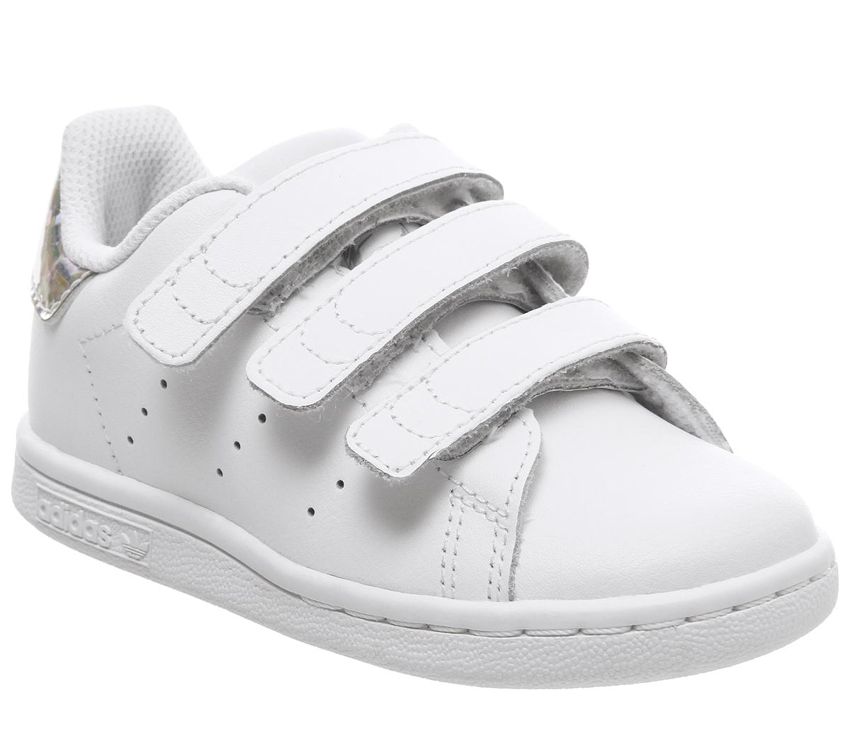 stan smith white and silver