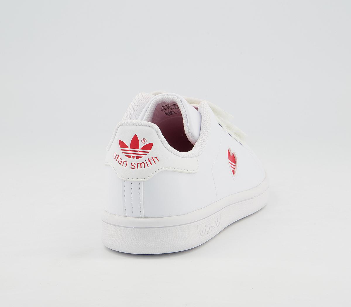 adidas Stan Smith Cf Ps Trainers White Red White Heart - Unisex