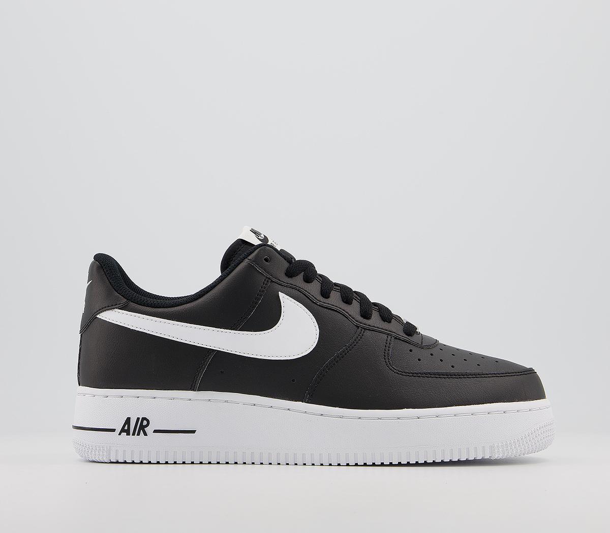 black and white leather air force ones
