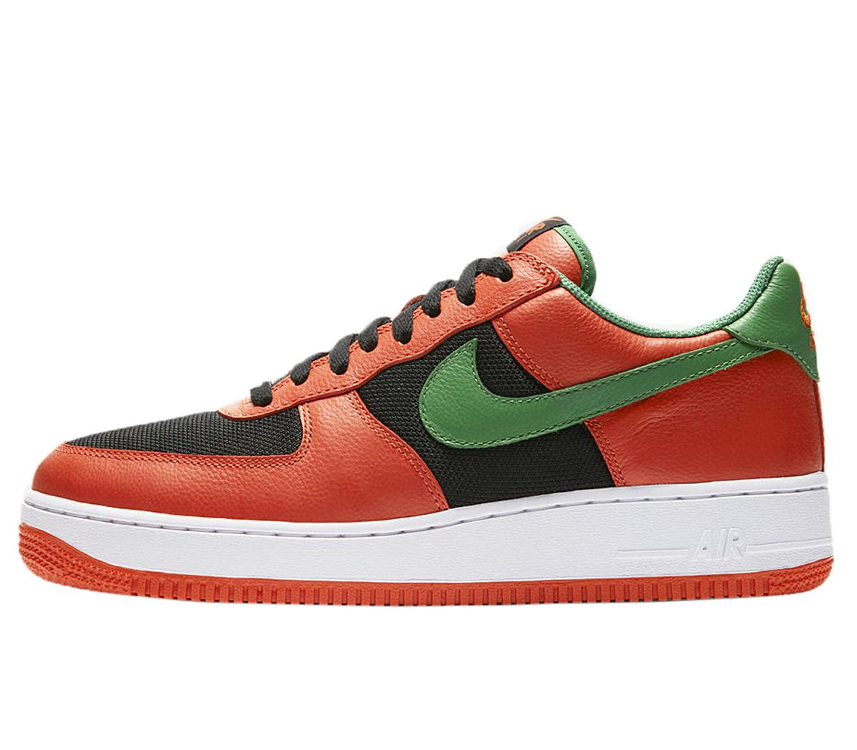 green and orange air force ones