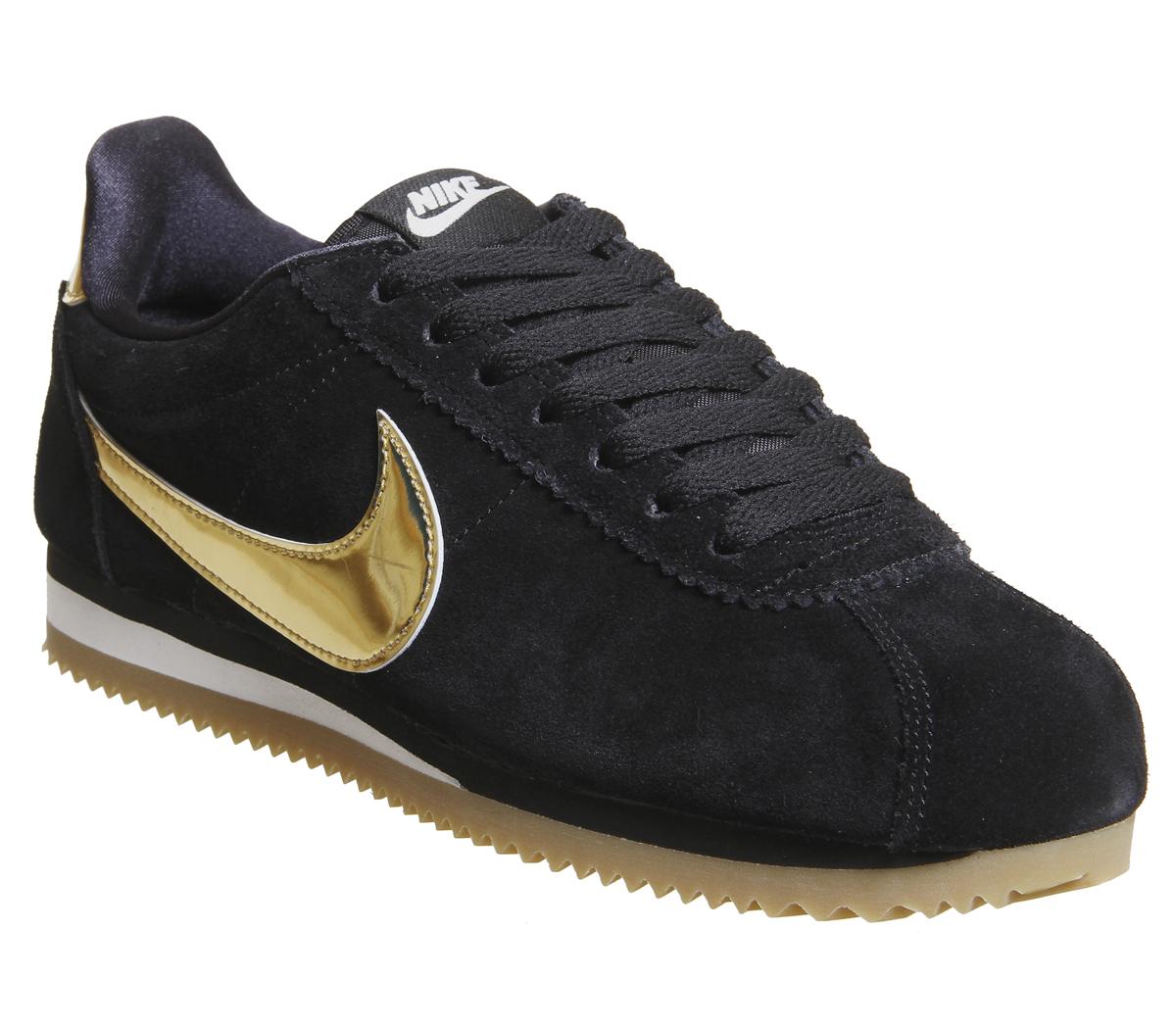 nike classic cortez black and gold 