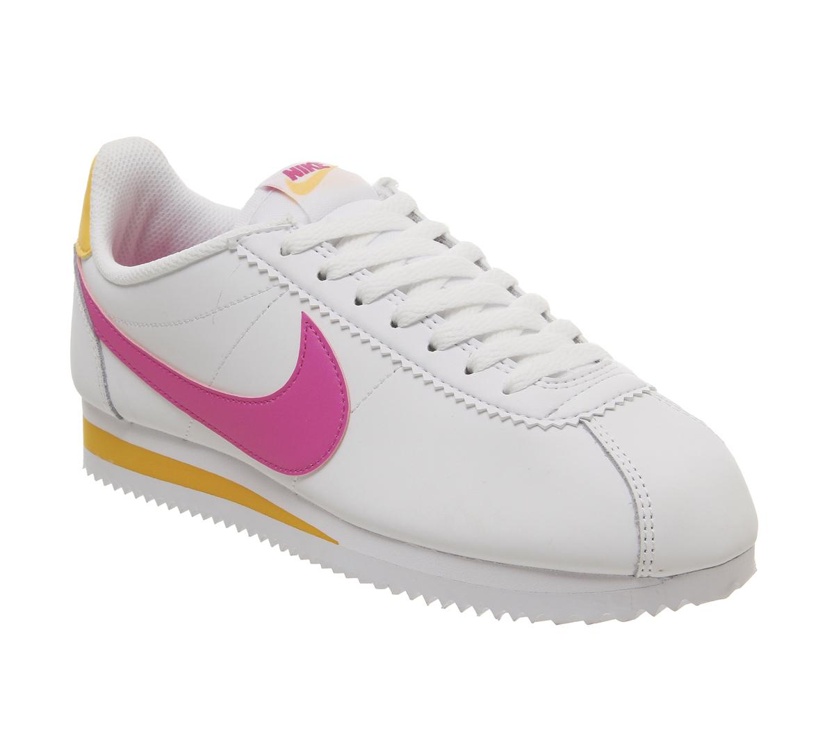 nike cortez white and pink
