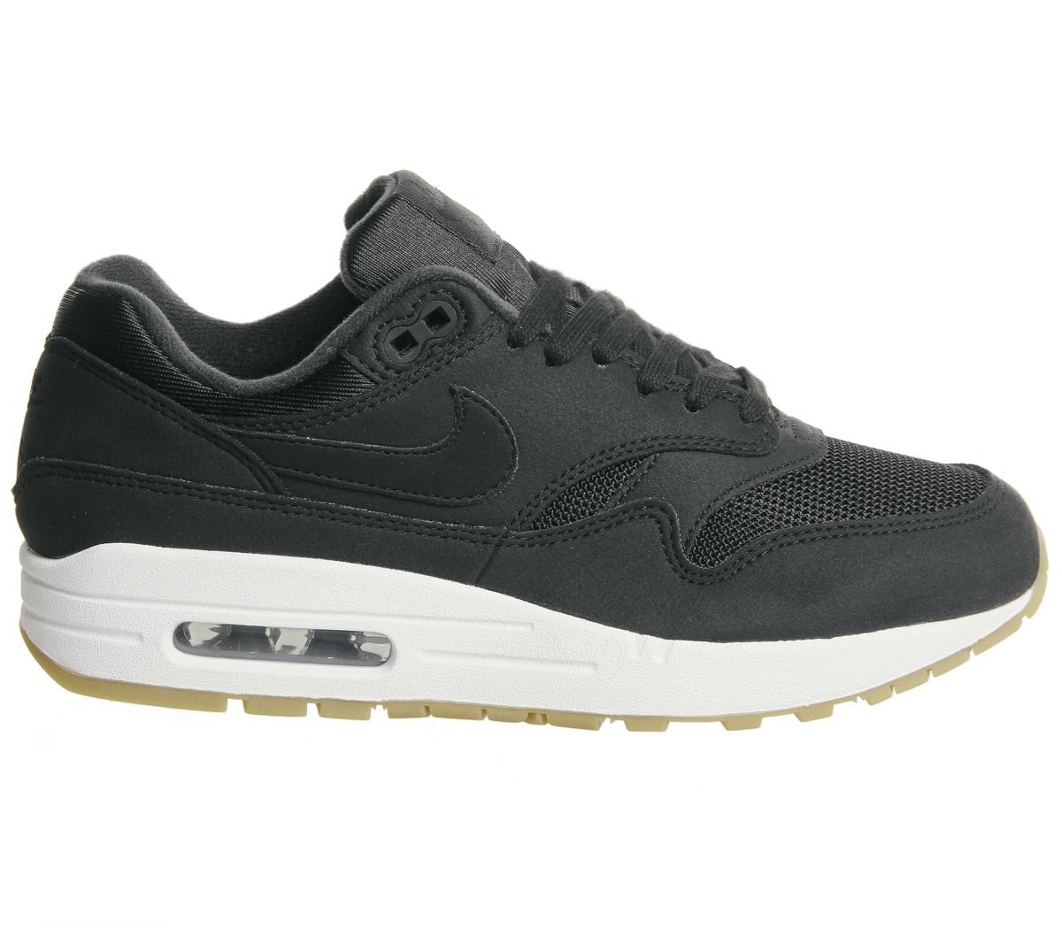 nike air max 1 trainers black gum f