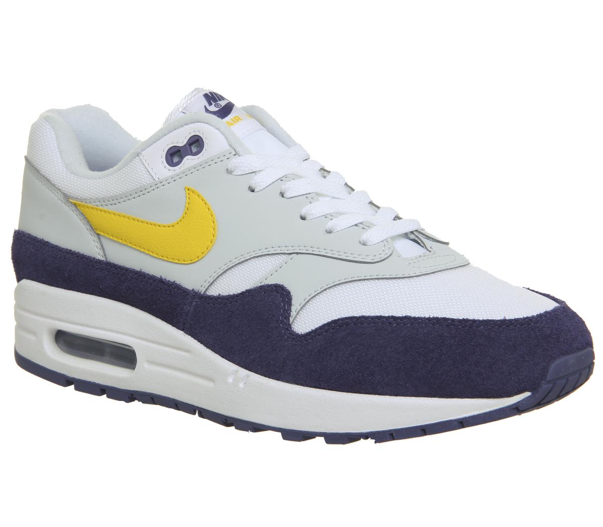 blue yellow and white air max