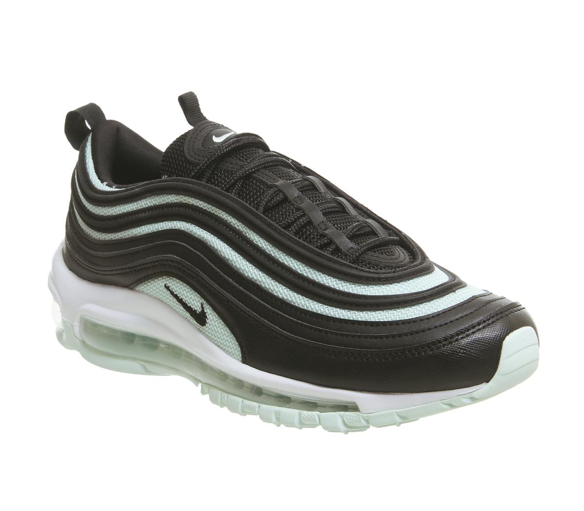 nike white and black leather air max 97 trainers