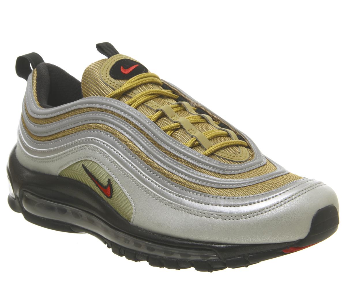 Nike Air Max 97 Trainers Silver Gold Black - His trainers