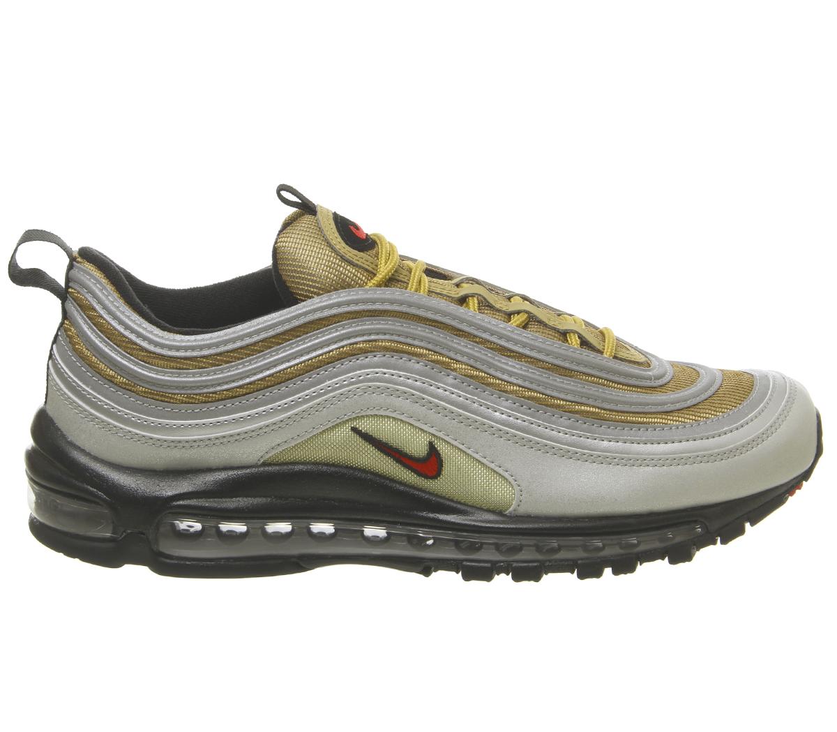 Nike Air Max 97 Trainers Silver Gold 