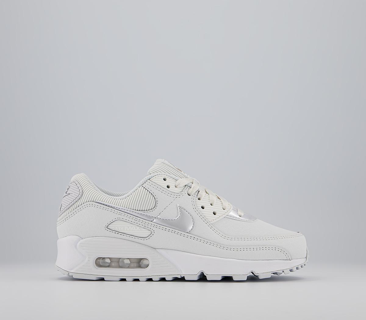 white 'air max trainers with black tick