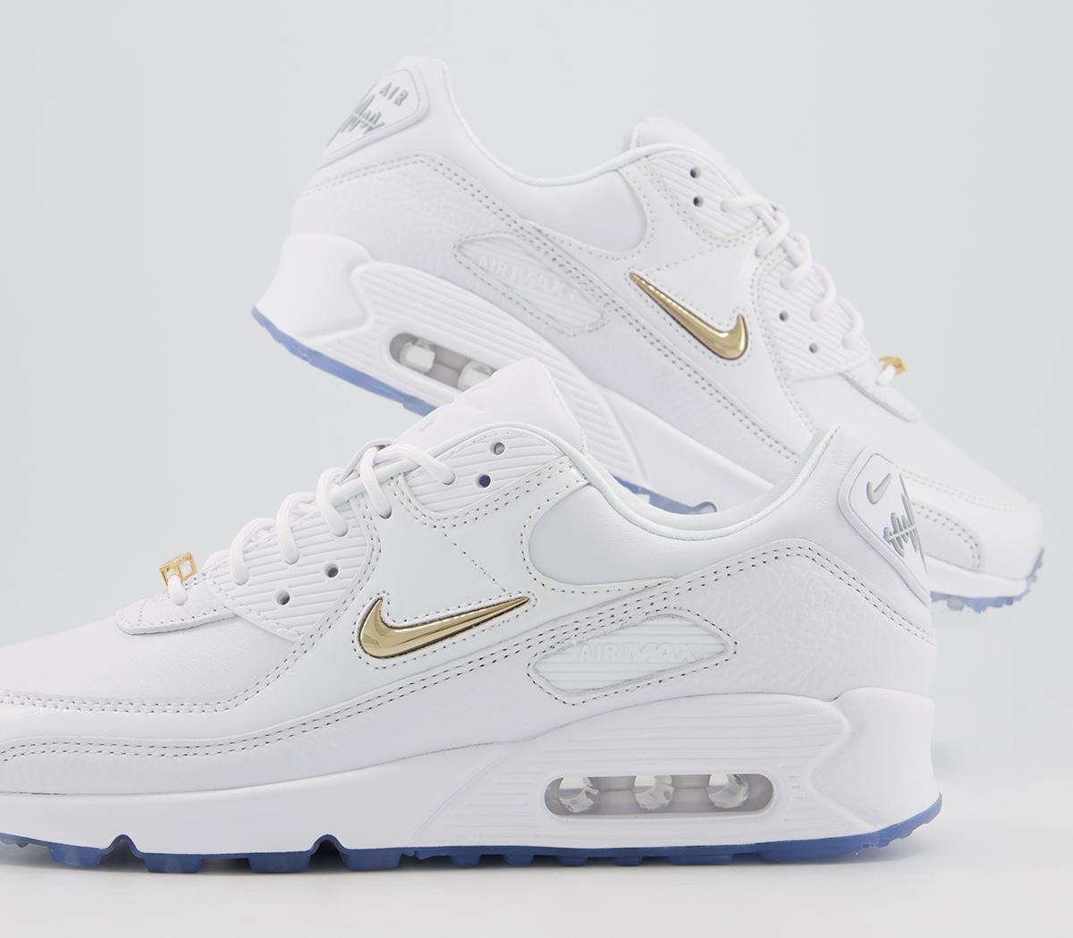 nike air max 90 womens white and gold