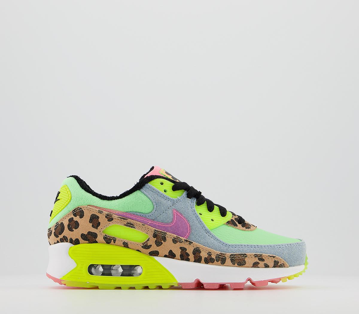air max 90 trainers illusion green sunset pulse