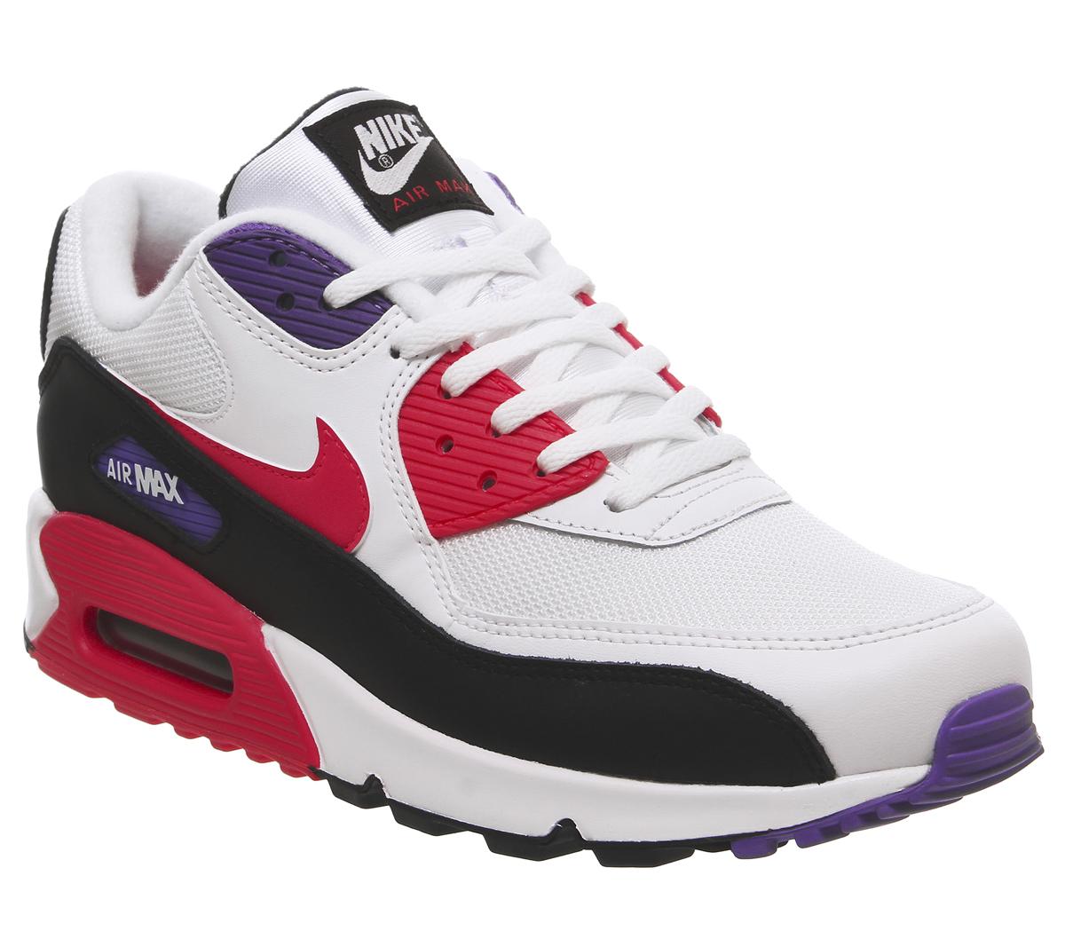 Nike Air Max 90 Trainers White Red 