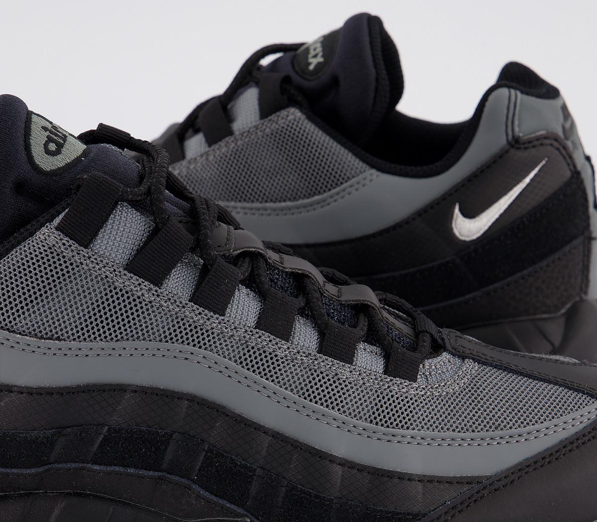 Nike Air Max 95 Trainers Black White Smoke Grey - His trainers