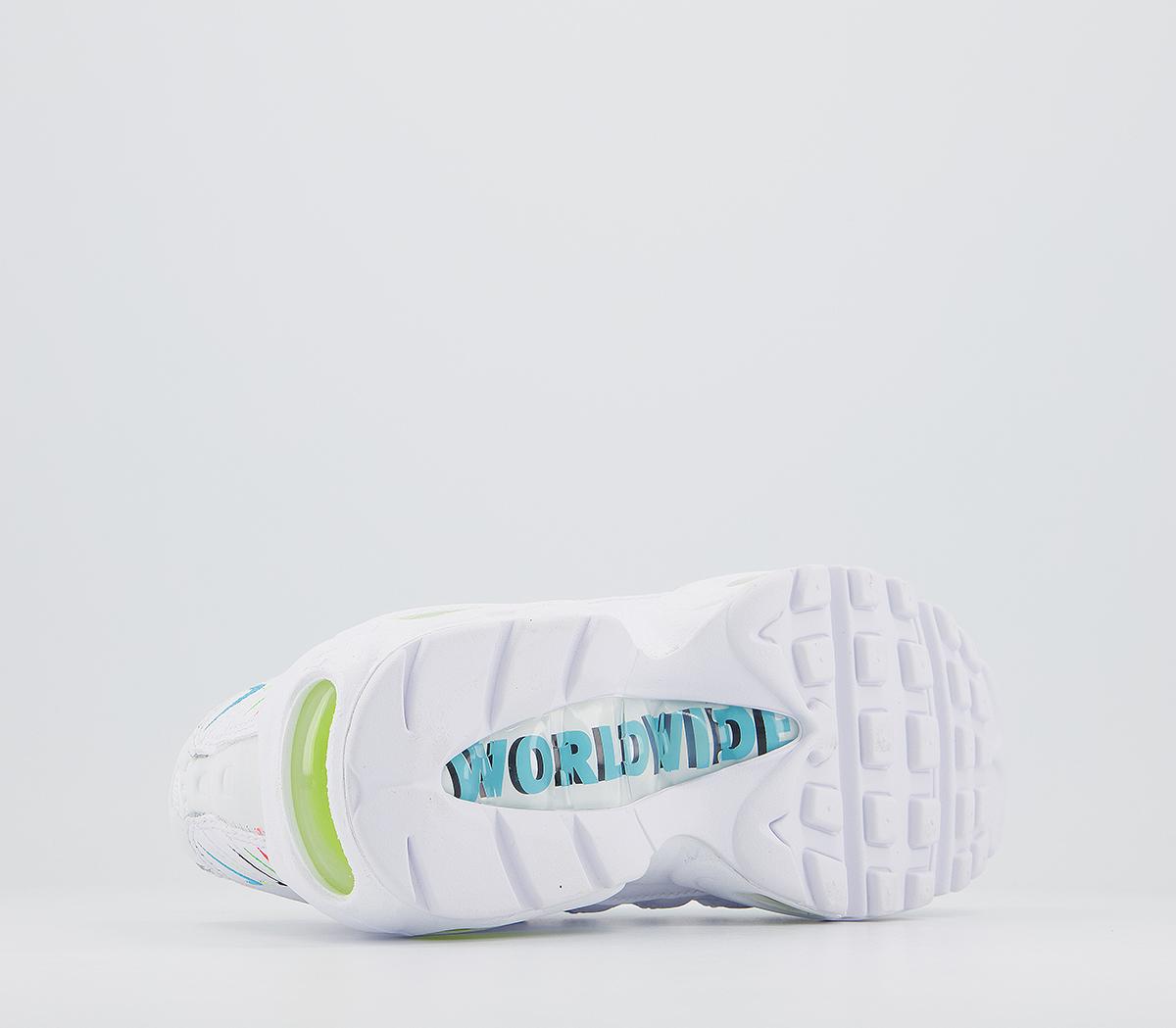 air max 95 trainers white blue fury volt black