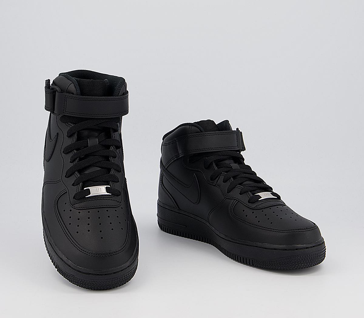 black nike air force trainers